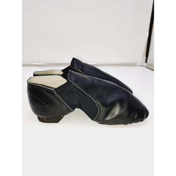 Bokimd Black Unisex Slip-on Split Sole Jazz Dance Shoes Elastic Leather Sole 2 - Picture 1 of 7